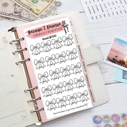 $700 "Because I Deserve It" Bow Savings Challenge