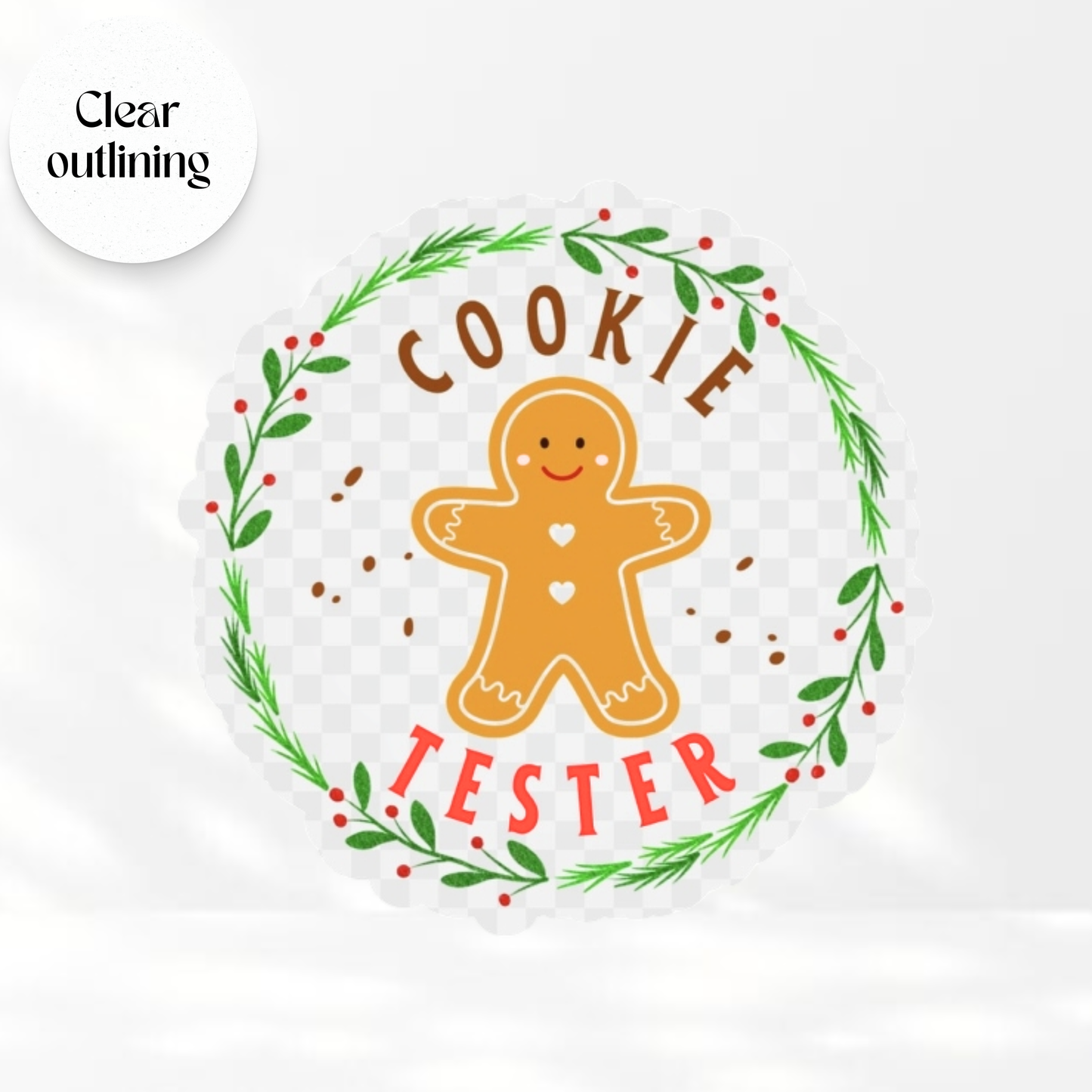 Cookie Tester - Transparent Vinyl Sticker