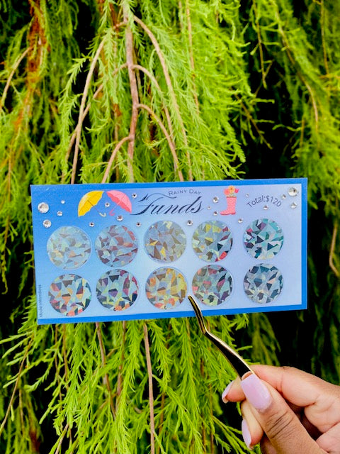 $120 "Rainy Day Fund" Savings Challenge- Blue Sky Scratch Off