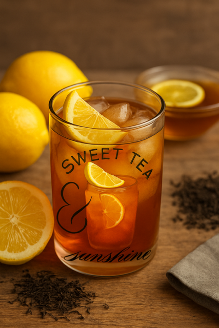 Sweet Tea & Sunshine- Transparent Vinyl Sticker