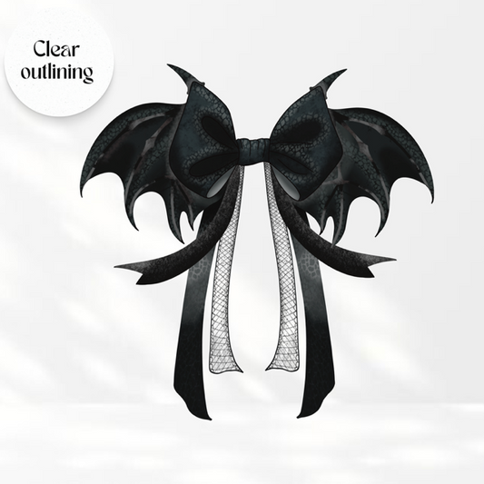 Bat Bow- Transparent vinyl Sticker