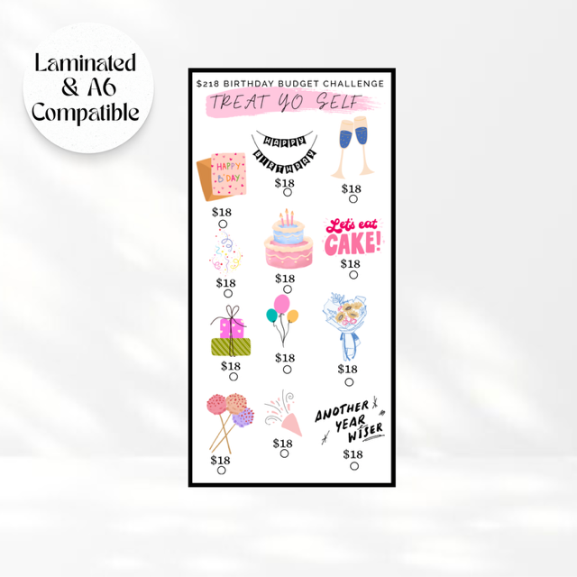 $218 "Treat Yo Self" Birthday Savings Challenge