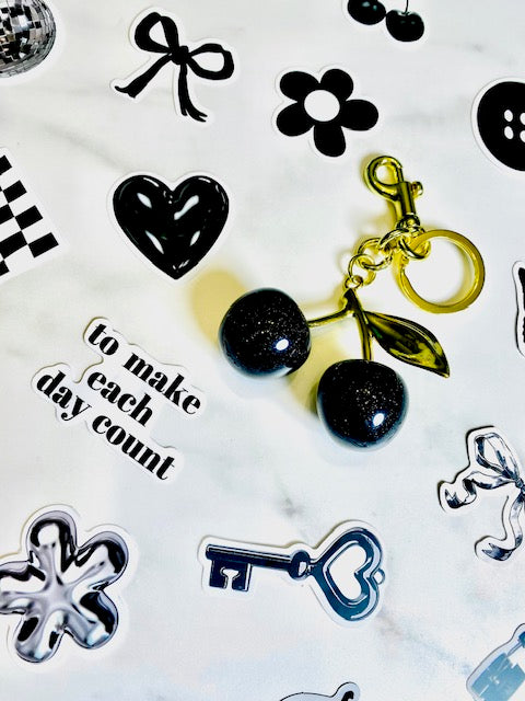 Black "Sparkly" Cherry keychain