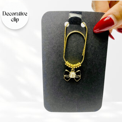 Decorative Floral Bow Binder/ Bookmark Clip