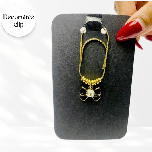 Decorative Floral Bow Binder/ Bookmark Clip