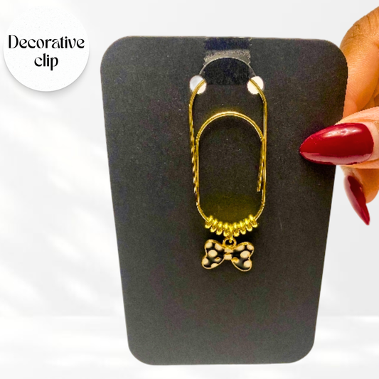 Decorative Cartoon Bow Binder/ Bookmark Clip