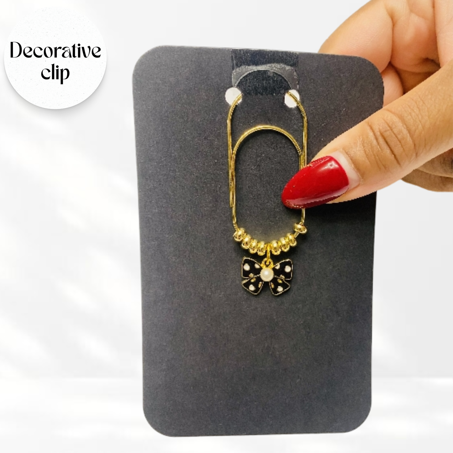 Decorative Polka Dot Binder/ Bookmark Clip