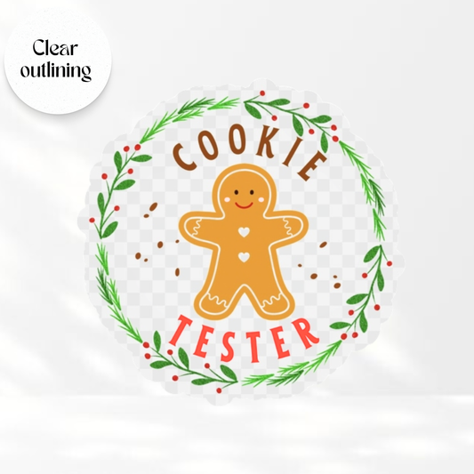 Cookie Tester - Transparent Vinyl Sticker
