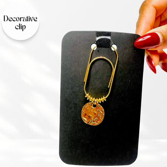 Hammered Decorative Binder/Bookmark Clip