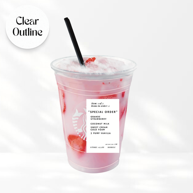 Pink Drink Sips- Transparent Edge Vinyl Sticker