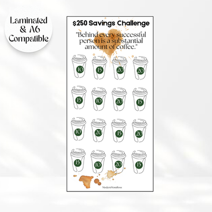 $250 "Saving for Sips"  Savings Challenge