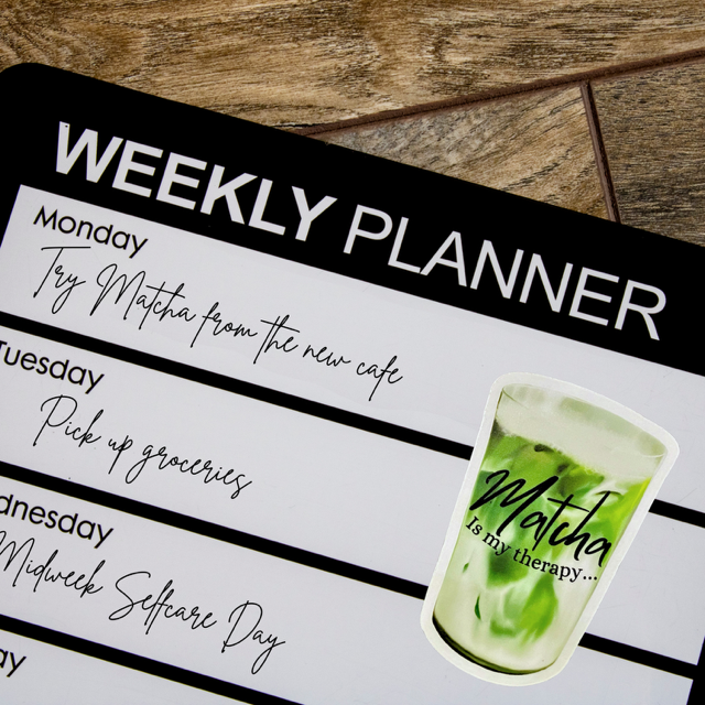 Matcha is my therapy - Transparent edge vinyl sticker