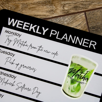 Matcha is my therapy - Transparent edge vinyl sticker