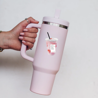 Pink Drink Sips- Transparent Edge Vinyl Sticker