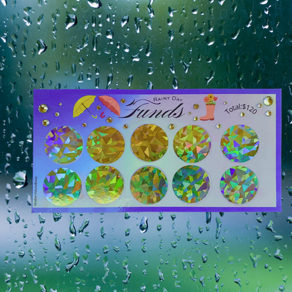 $120 "Rainy Day Fund" Savings Challenge-  Blue Sky Scratch Off