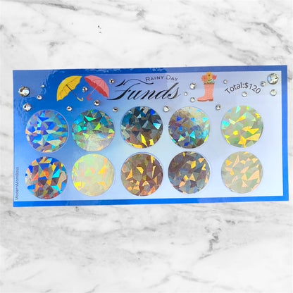 $120 "Rainy Day Fund" Savings Challenge-  Blue Sky Scratch Off