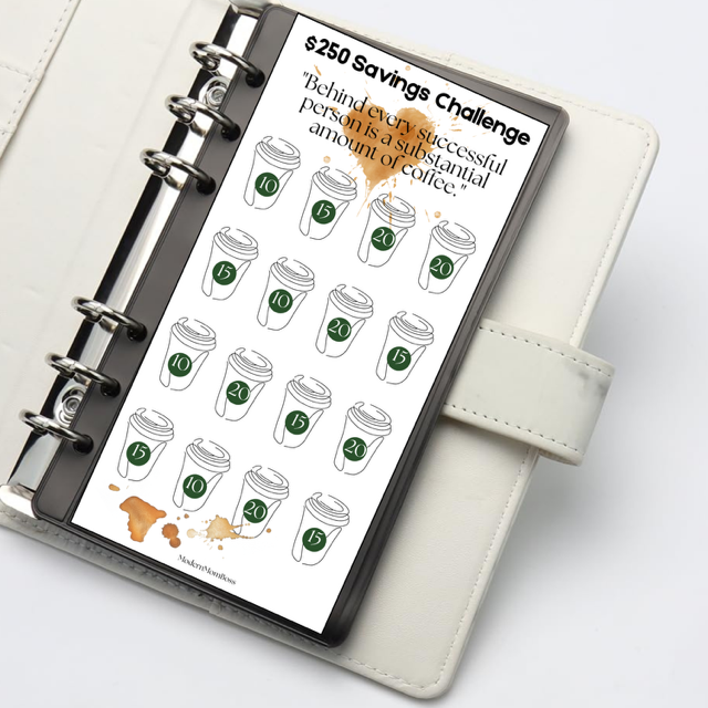 $250 "Saving for Sips"  Savings Challenge