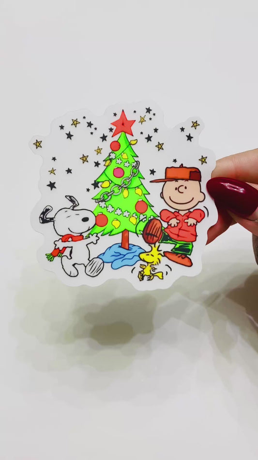 Snoopy + Friends Christmas - Transparent Vinyl Sticker