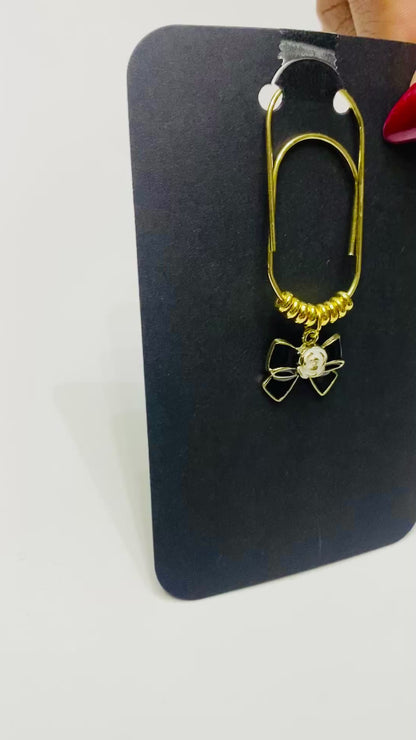 Decorative Floral Bow Binder/ Bookmark Clip