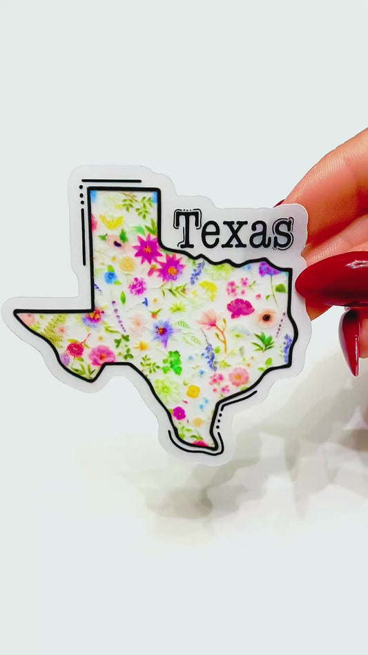 Floral Texas - Transparent Vinyl Sticker