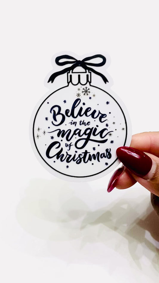 Christmas Believe in Magic Ornament - Transparent Vinyl Sticker