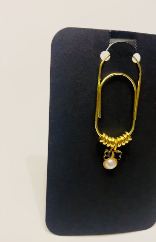 Decorative Bow And Pearl Binder/ Bookmark Clip